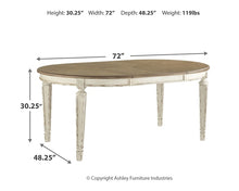 Load image into Gallery viewer, Realyn Oval Dining Room EXT Table
