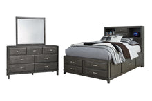 Load image into Gallery viewer, Caitbrook  Storage Bed With 8 Storage Drawers With Mirrored Dresser

