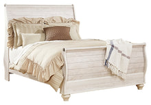 Load image into Gallery viewer, Willowton  Sleigh Bed With Mirrored Dresser And Chest
