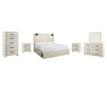 Load image into Gallery viewer, Cambeck  Panel Bed With 2 Storage Drawers With Mirrored Dresser, Chest And 2 Nightstands
