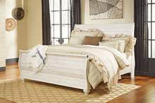 Load image into Gallery viewer, Willowton  Sleigh Bed With Mirrored Dresser And Chest
