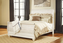 Load image into Gallery viewer, Willowton  Sleigh Bed With Mirrored Dresser, Chest And 2 Nightstands
