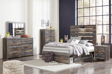 Load image into Gallery viewer, Drystan  Panel Bed With 2 Storage Drawers With Mirrored Dresser And Chest

