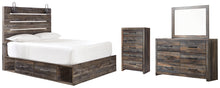 Load image into Gallery viewer, Drystan  Panel Bed With 2 Storage Drawers With Mirrored Dresser And Chest
