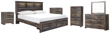 Load image into Gallery viewer, Drystan  Bookcase Bed With 2 Storage Drawers With Mirrored Dresser, Chest And 2 Nightstands
