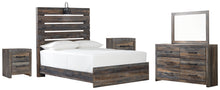 Load image into Gallery viewer, Drystan  Panel Bed With Mirrored Dresser And 2 Nightstands
