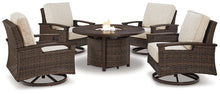 Load image into Gallery viewer, Paradise Trail Outdoor Fire Pit Table and 4 Chairs
