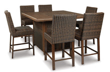 Load image into Gallery viewer, Paradise Trail Outdoor Bar Table and 6 Barstools
