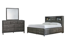Load image into Gallery viewer, Caitbrook  Storage Bed With 8 Storage Drawers With Mirrored Dresser
