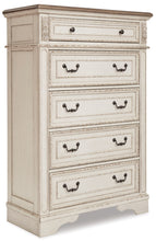 Load image into Gallery viewer, Realyn  Upholstered Panel Bed With Mirrored Dresser, Chest And Nightstand
