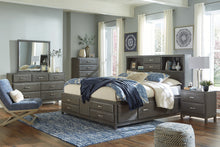 Load image into Gallery viewer, Caitbrook  Storage Bed With 8 Storage Drawers With Mirrored Dresser, Chest And 2 Nightstands
