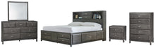 Load image into Gallery viewer, Caitbrook  Storage Bed With 8 Storage Drawers With Mirrored Dresser, Chest And Nightstand
