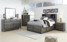 Load image into Gallery viewer, Caitbrook  Storage Bed With 8 Storage Drawers With Mirrored Dresser, Chest And 2 Nightstands
