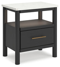 Load image into Gallery viewer, Cadmori Full Upholstered Panel Bed with Mirrored Dresser and 2 Nightstands
