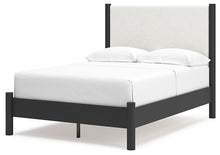 Load image into Gallery viewer, Cadmori Full Upholstered Panel Bed with Mirrored Dresser and 2 Nightstands
