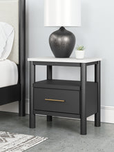 Load image into Gallery viewer, Cadmori Full Upholstered Panel Bed with Mirrored Dresser and 2 Nightstands
