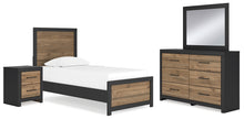 Load image into Gallery viewer, Vertani Twin Panel Bed with Mirrored Dresser and Nightstand
