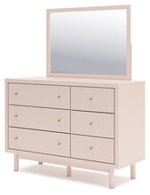 Load image into Gallery viewer, Wistenpine Full Upholstered Panel Bed with Mirrored Dresser
