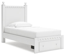 Load image into Gallery viewer, Mollviney Twin Panel Storage Bed with Mirrored Dresser
