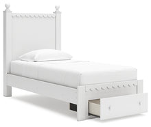 Load image into Gallery viewer, Mollviney Twin Panel Storage Bed with Mirrored Dresser and 2 Nightstands
