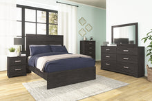 Load image into Gallery viewer, Belachime Full Panel Bed with Mirrored Dresser, Chest and 2 Nightstands
