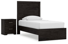 Load image into Gallery viewer, Belachime Twin Panel Bed with Nightstand
