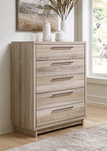 Load image into Gallery viewer, Hasbrick King Panel Headboard with Mirrored Dresser, Chest and 2 Nightstands
