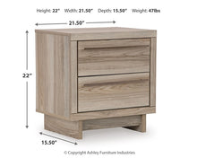 Load image into Gallery viewer, Hasbrick King Panel Headboard with Mirrored Dresser and 2 Nightstands
