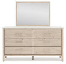 Load image into Gallery viewer, Cadmori Queen Upholstered Panel Bed with Mirrored Dresser and Nightstand
