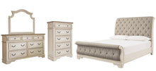 Load image into Gallery viewer, Realyn California King Sleigh Bed with Mirrored Dresser and Chest
