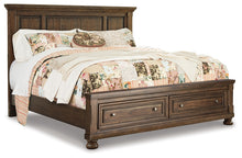 Load image into Gallery viewer, Flynnter California King Panel Bed with 2 Storage Drawers with Mirrored Dresser, Chest and Nightstand
