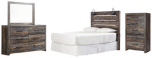 Load image into Gallery viewer, Drystan Queen Panel Headboard with Mirrored Dresser and Chest
