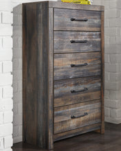Load image into Gallery viewer, Drystan Queen Panel Headboard with Mirrored Dresser and Chest
