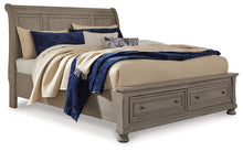 Load image into Gallery viewer, Lettner Queen Sleigh Bed with 2 Storage Drawers with Mirrored Dresser and 2 Nightstands
