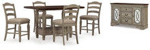 Load image into Gallery viewer, Lodenbay Counter Height Dining Table and 6 Barstools with Storage
